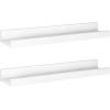 imageMCS Picture Ledge Shelf Room Decor Floating Shelf Gray Woodgrain 35 Inch Set of 2White