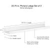 imageMCS Picture Ledge Shelf Room Decor Floating Shelf Gray Woodgrain 35 Inch Set of 2White