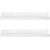 imageMCS Picture Ledge Shelf Room Decor Floating Shelf Gray Woodgrain 35 Inch Set of 2White