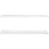 imageMCS Picture Ledge Shelf Room Decor Floating Shelf Gray Woodgrain 35 Inch Set of 2White
