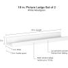 imageMCS Picture Ledge Shelf Room Decor Floating Shelf Gray Woodgrain 35 Inch Set of 2White