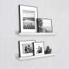 imageMCS Picture Ledge Shelf Room Decor Floating Shelf Gray Woodgrain 35 Inch Set of 2White