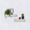 imageMCS Floating Shelf Room Decor Wooden Shelf Walnut Woodgrain 12 x 8 Inch Set of 2Grey