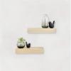 imageMCS Floating Shelf Room Decor Wooden Shelf Walnut Woodgrain 12 x 8 Inch Set of 2Natural