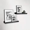 imageMCS Picture Ledge Shelf Room Decor Floating Shelf Gray Woodgrain 35 Inch Set of 2Black