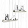 imageMCS Picture Ledge Shelf Room Decor Floating Shelf Gray Woodgrain 35 Inch Set of 2Grey