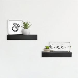 imageMCS Floating Shelf Room Decor Wooden Shelf Black 24 x 8 InchBlack