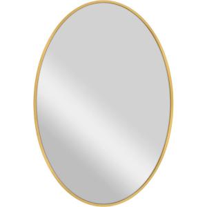 imageMCS Master ampamp Co Modern Metal Large Wall Mirror Minimalist Home Decor Oval Mirror for Living Room Bedroom or Bathroom 21 by 31 Inch Brass