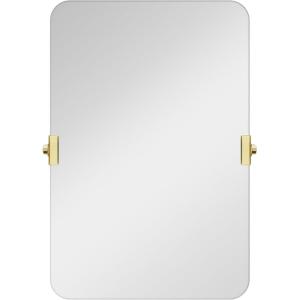 imageMCS Modern Pivot Frameless Mirror 20 x 30 Inch BlackBrass