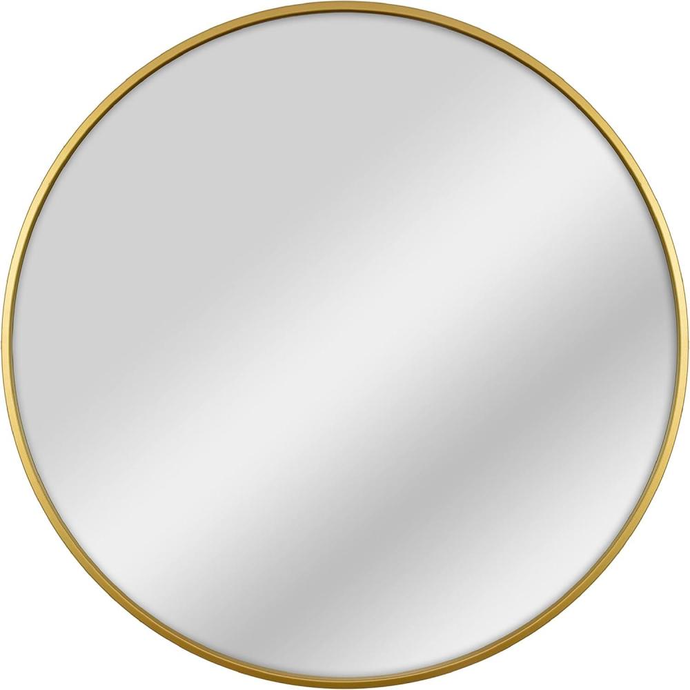 imageMCS Master ampamp Co Modern Metal Round Wall Mirror Minimalist Home Decor Circle Mirror for Living Room Bedroom or Bathroom 30 Inch Brass