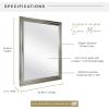 imageMCS Frameless Wall Mirror with 1 inch Bevel 24x36 inch SilverBrushed Nickel