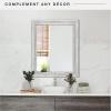 imageMCS Frameless Wall Mirror with 1 inch Bevel 24x36 inch SilverGray Woodgrain