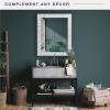 imageMCS Frameless Wall Mirror with 1 inch Bevel 24x36 inch SilverMarble