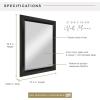 imageMCS Frameless Wall Mirror with Polished Edge 24x30 inch SilverBlack
