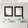 imageMCS Frameless Wall Mirror with Polished Edge 24x30 inch SilverBlack
