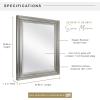 imageMCS Frameless Wall Mirror with Polished Edge 24x30 inch SilverBrushed Nickel