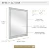 imageMCS Frameless Wall Mirror with Polished Edge 24x30 inch SilverGray Woodgrain