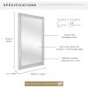 imageMCS Frameless Wall Mirror with Polished Edge 24x30 inch SilverGray Woodgrain