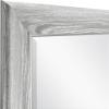 imageMCS Frameless Wall Mirror with Polished Edge 24x30 inch SilverGray Woodgrain