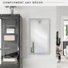 imageMCS Frameless Wall Mirror with Polished Edge 24x30 inch SilverGray Woodgrain