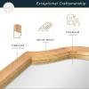 imageMCS Frameless Wall Mirror with Polished Edge 24x30 inch SilverNatural Wood Grain