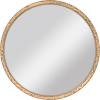 imageMCS Frameless Wall Mirror with Polished Edge 24x30 inch SilverNatural Wood Grain