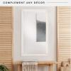 imageMCS Frameless Wall Mirror with Polished Edge 24x30 inch SilverWhite Woodgrain