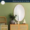 imageMCS Master ampamp Co Modern Metal Large Wall Mirror Minimalist Home Decor Oval Mirror for Living Room Bedroom or Bathroom 24 by 36 Inch Brass