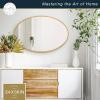 imageMCS Master ampamp Co Modern Metal Large Wall Mirror Minimalist Home Decor Oval Mirror for Living Room Bedroom or Bathroom 24 by 36 Inch Brass