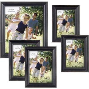 imageMCS 5pc Rustic Wood Frame Set Black 65619Distressed Black