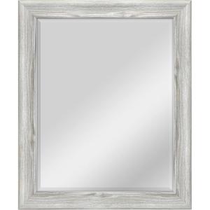 imageMCS Frameless Wall Mirror with 1 inch Bevel 24x36 inch SilverGray Woodgrain