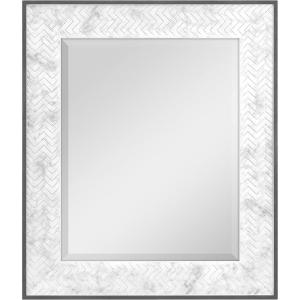 imageMCS Frameless Wall Mirror with 1 inch Bevel 24x36 inch SilverMarble