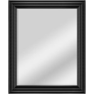 imageMCS Frameless Wall Mirror with Polished Edge 24x30 inch SilverBrushed Black