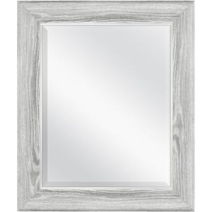 imageMCS Frameless Wall Mirror with Polished Edge 24x30 inch SilverGray Woodgrain