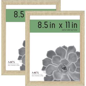 imageMCS Gallery Essential Picture Frames Photo Gallery Wall Frame Set with 4 x 6 Inch 5 x 7 Inch and 8 x 10 Inch Frames Black Woodgrain 10 PieceNatural Woodgrain