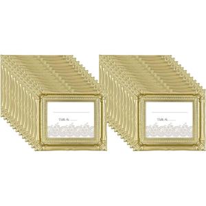 imageMCS Wedding Photo FramePlacecard Holder 69044 24Pack Rustic WhiteGlitter Gold