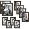 imageMCS 10pc Multi Pack Picture Frame Value Set  Two 8x10 in Four 5x7 in Four 4x6 in Black 65508Antique Pine