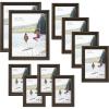 imageMCS 10pc Multi Pack Picture Frame Value Set  Two 8x10 in Four 5x7 in Four 4x6 in Black 65508Antique Pine
