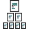 imageMCS 63895 White Woodgrain Studio Gallery 7 Piece Frame Set MultipackBlack Woodgrain