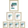 imageMCS Studio Gallery Setof7 Gallery Wall Picture Frames in Natural Woodgrain 11x14 8x10 ampamp 5x7 Rectangle Photo Frames for Photos Posters ampamp Art Prints 7Pack