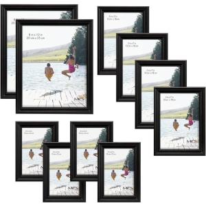 imageMCS 10pc Multi Pack Picture Frame Value Set  Two 8x10 in Four 5x7 in Four 4x6 in Black 65508Black