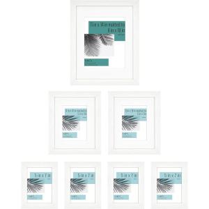 imageMCS 63895 White Woodgrain Studio Gallery 7 Piece Frame Set MultipackWhite Woodgrain