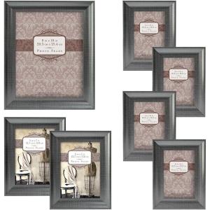 imageMCS 7 Piece Wide Scoop Molding Frame Set Black 65614Pewter