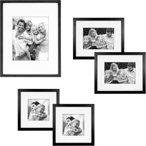 imageMCS Black Gallery Wood 5 Piece Frame Set 65733 FinishBlack