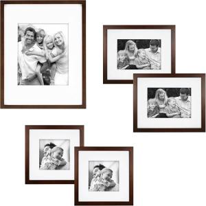imageMCS Black Gallery Wood 5 Piece Frame Set 65733 FinishWalnut Finish