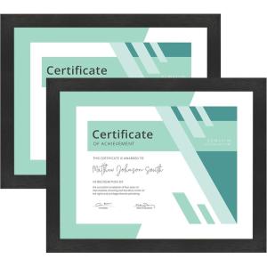 imageMCS Gallery Essential Document Frame  White Woodgrain 85 x 11 in 6 pkBlack Woodgrain
