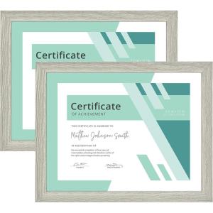 imageMCS Gallery Essential Document Frame  White Woodgrain 85 x 11 in 6 pkGray Woodgrain