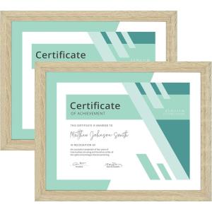 imageMCS Gallery Essential Document Frame  White Woodgrain 85 x 11 in 6 pkNatural Woodgrain