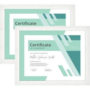 imageMCS Gallery Essential Document Frame  White Woodgrain 85 x 11 in 6 pkWhite Woodgrain