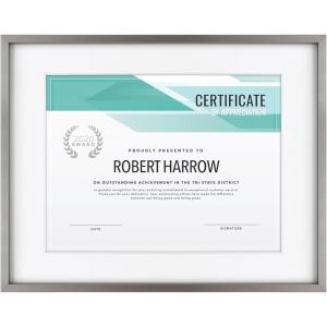 imageMCS Master ampamp Co Foundry Metal Gallery Wall Frame Dark Silver 11 x 14 in matted to 85 x 11 inDark Silver